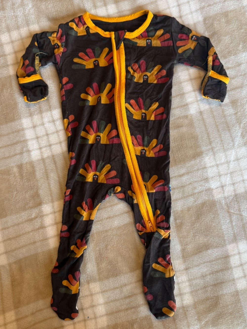 Kickee Pants Thanksgiving Zip-Up Footie 0-3 Months